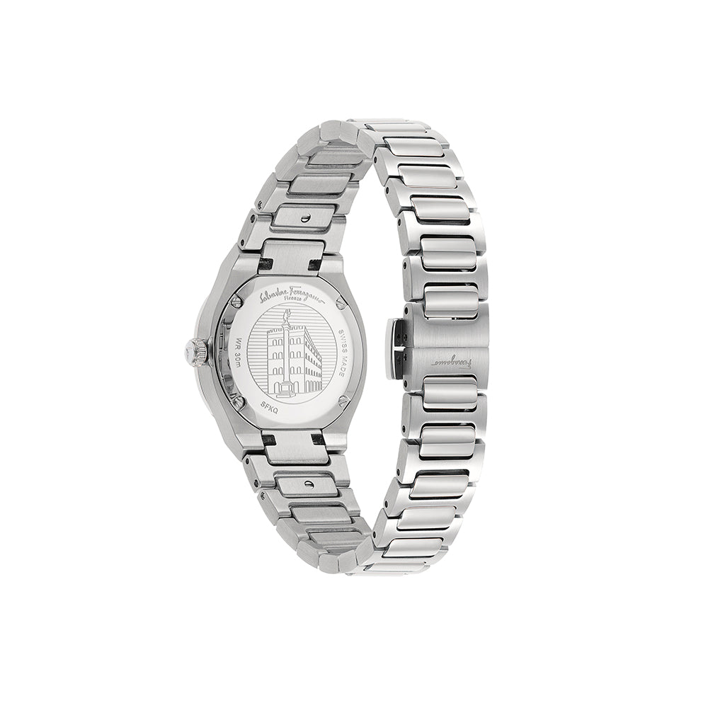 Ferragamo Elliptical Mother of Pearl Watch