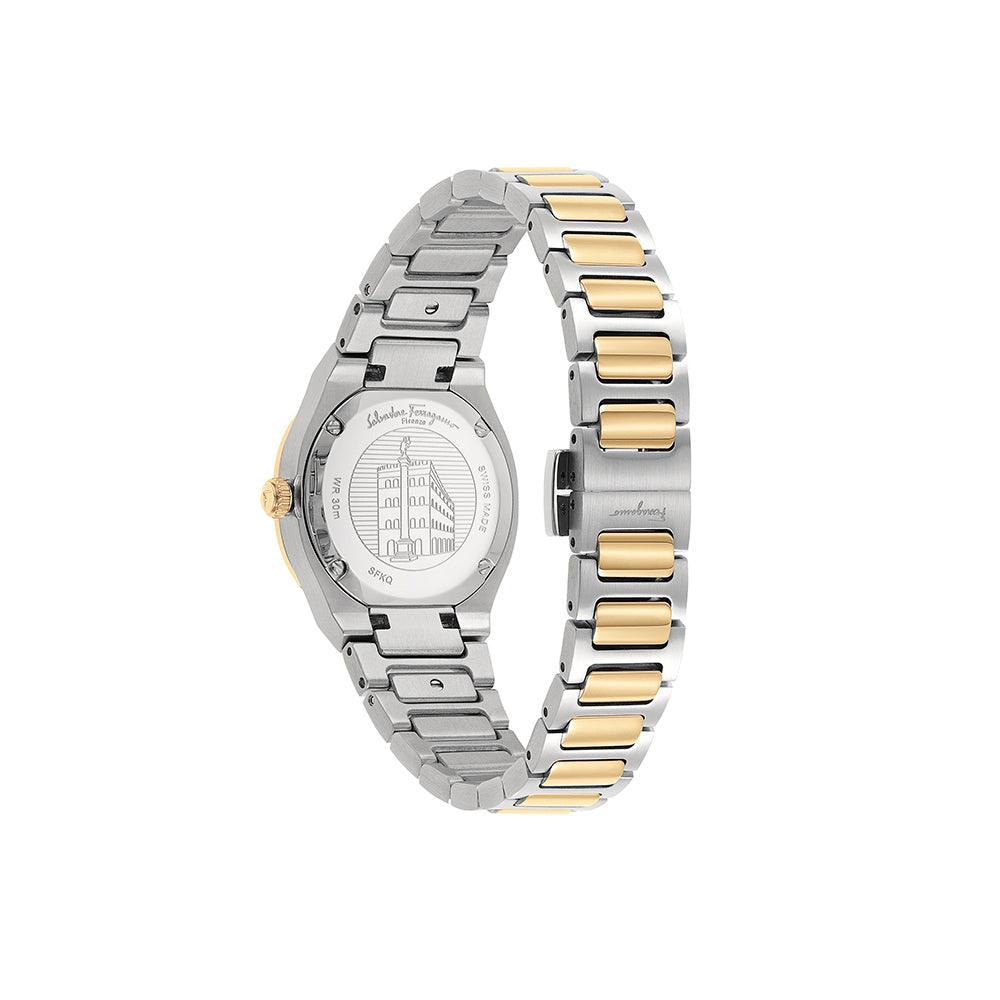 Ferragamo Elliptical Mother of Pearl Watch