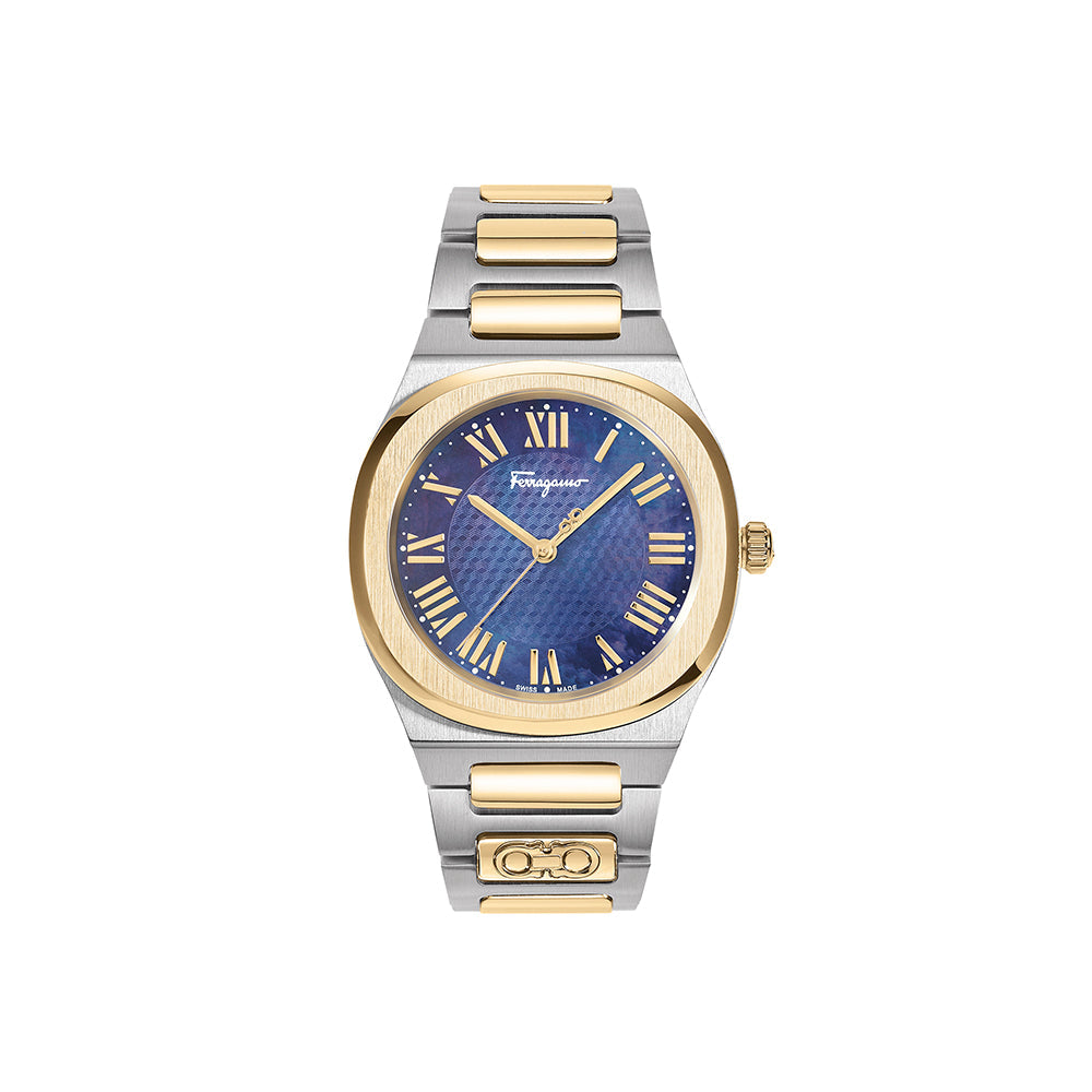 Ferragamo Elliptical Mother of Pearl Watch