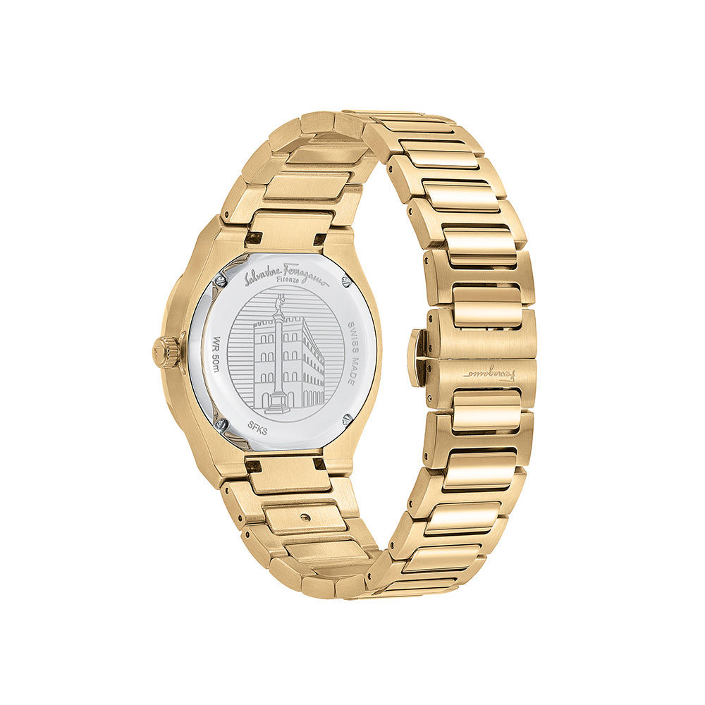 Ferragamo Elliptical Mother of Pearl Watch