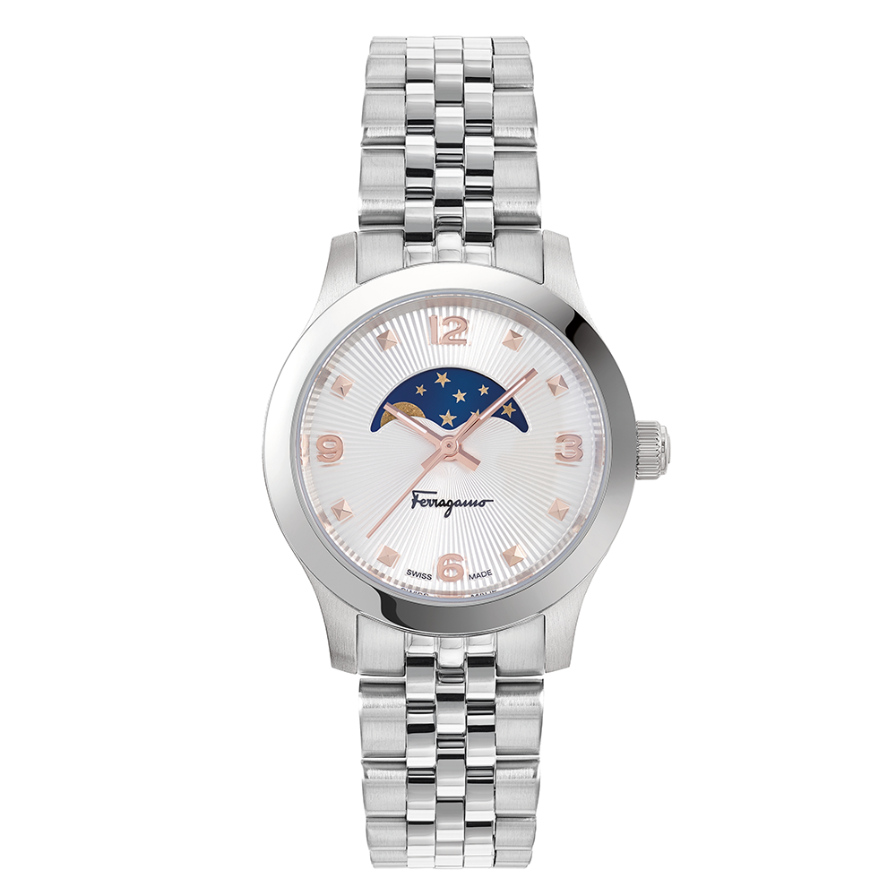 Ferragamo Duo Moonphase Watch, 28mm