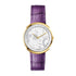 Logomania Watch, Purple Leather Strap, Silver Dial