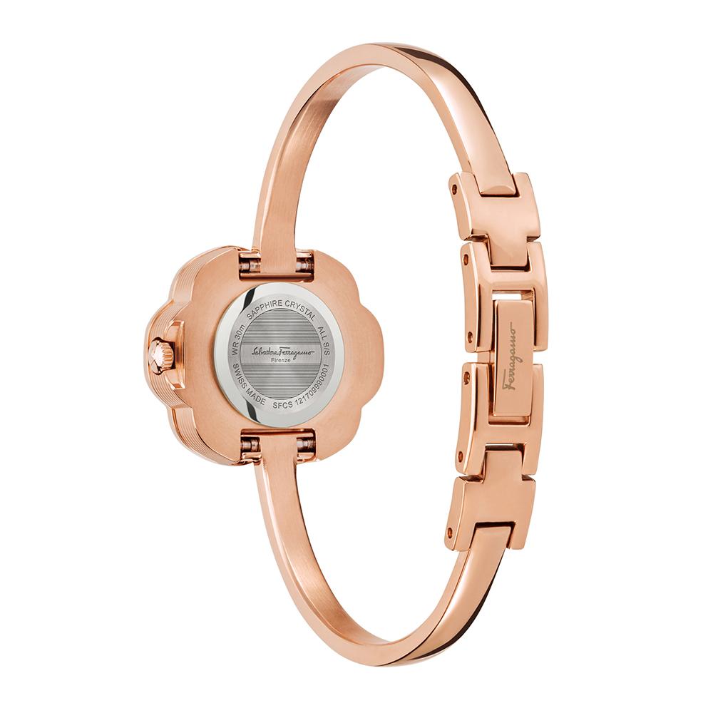 Fiore Watch, Stainless Steel Bracelet, Rose Gold Dial