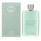 Blue Glass Silver Bottle Gucci Guilty Cologne Eau de Toilette for Him pari gallery qatar